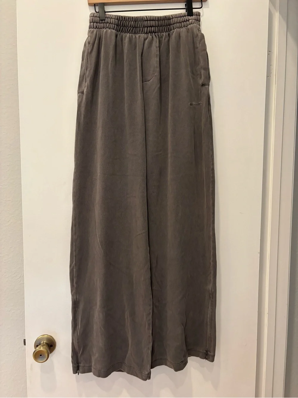 retro MasonPrince Wide-Leg Elastic Waist Pull On Sweatpant zipper Streetwear Sz1